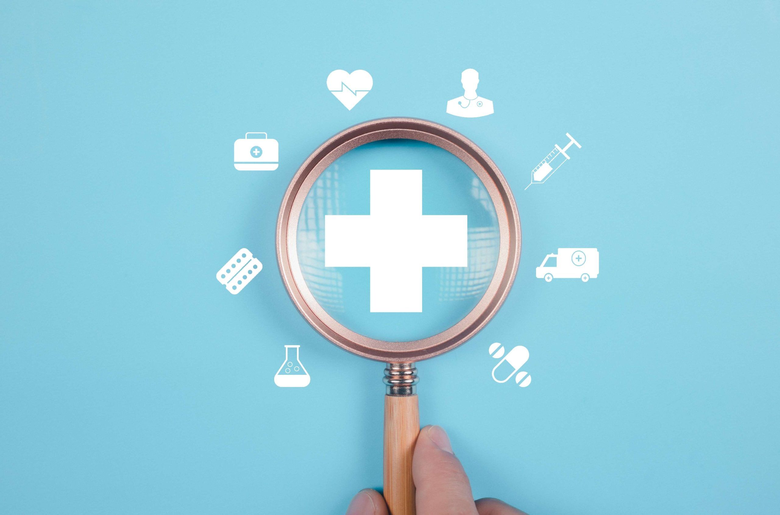 medical adhesive magnifying glass